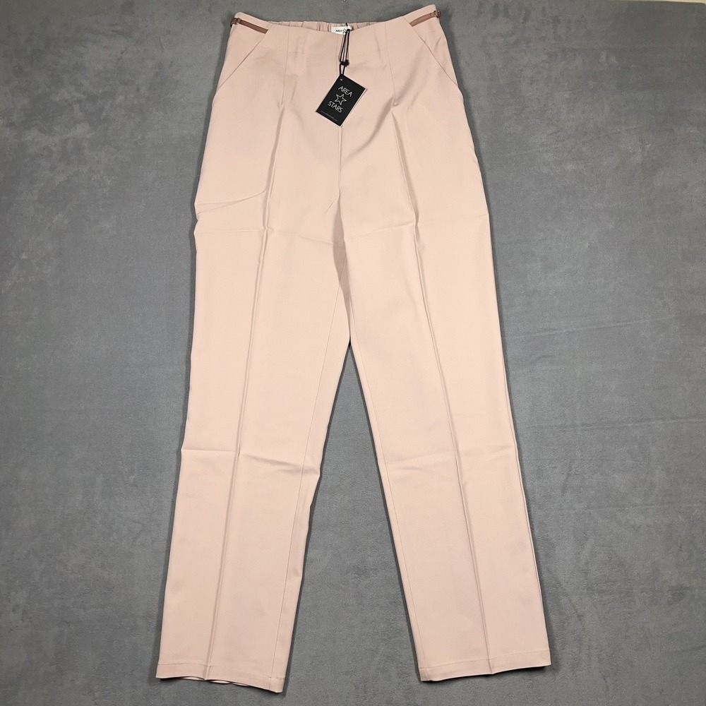 Area Stars Everly Pant Pink Straight Leg High Rise Trousers Women Size M NWT